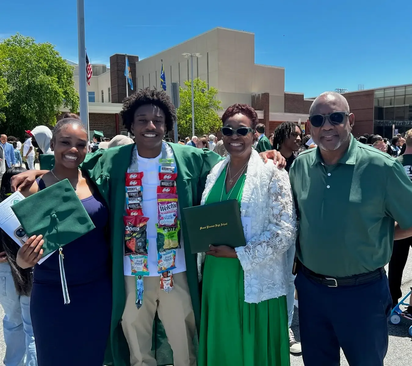 Steve Washington with his family at a high school graduation